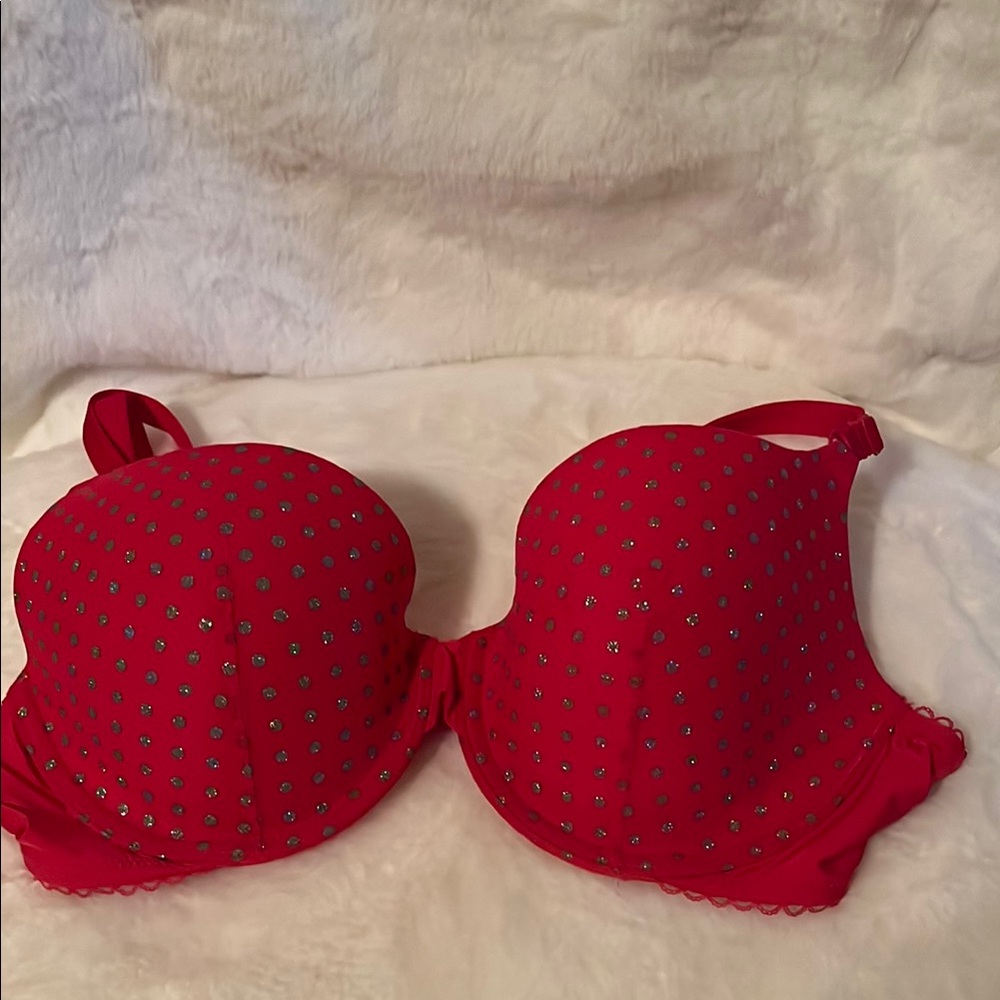 Victoria's Secret Red Bra with Silver Accents 36C